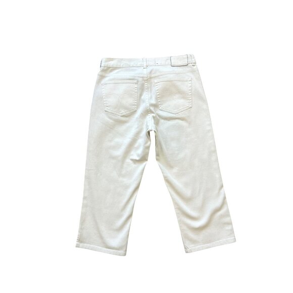 LAUREN JEANS CO. Ralph Lauren White High-Rise Straight-Leg Cropped Denim Capri - Picture 1 of 10